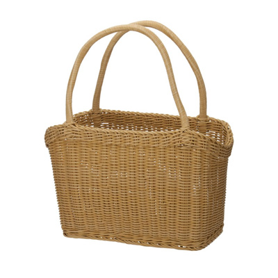 Rect. shopping bag, 2 handles, 44 x 21 x 27 cm, light beige