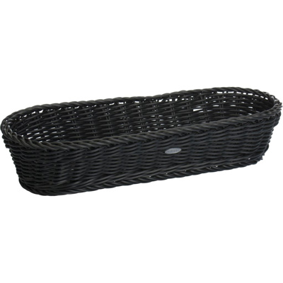 Baguette-basket oval, 40 x 16 x 8 cm, black