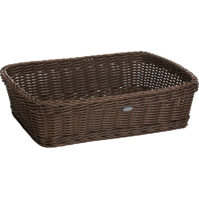 Rectangular flat basket, 37 x 30 x 9 cm, brown