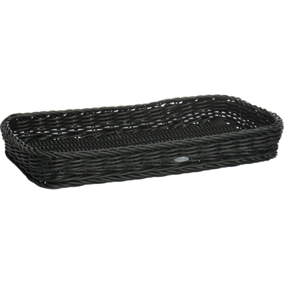 Woven tray, 40 x 20 x 5 cm, black