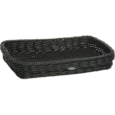 Woven tray, 30 x 20 x 5 cm, black