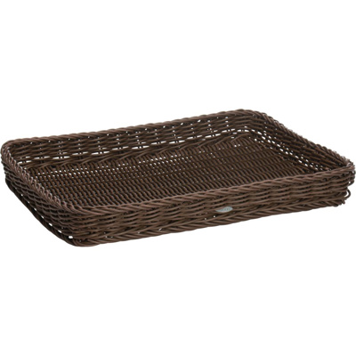 Woven tray, 40 x 30 x 5 cm, brown