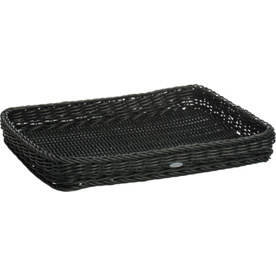 Woven tray, 40 x 30 x 5 cm, black