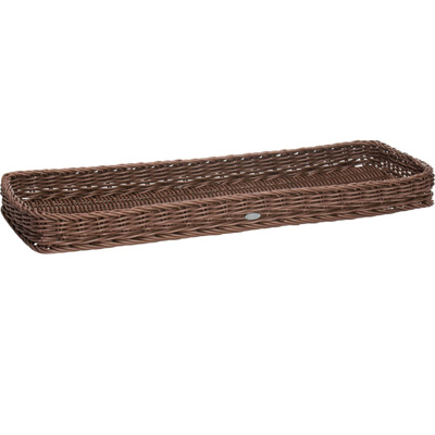 Woven tray, 60 x 20 x 5 cm, brown
