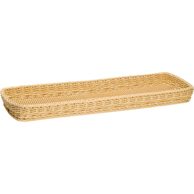 Woven tray, 60 x 20 x 5 cm, light beige