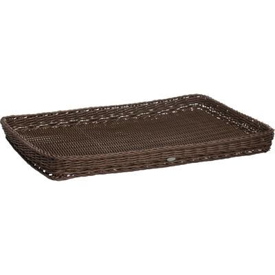 Woven tray, 60 x 40 x 5 cm, brown