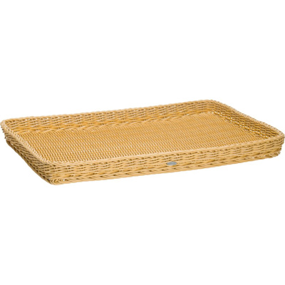 Woven tray, 60 x 40 x 5 cm, light beige