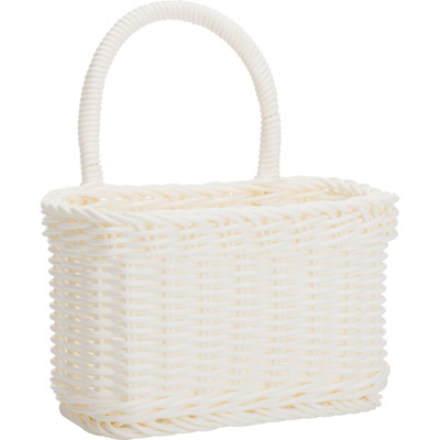 Bathroom basket, rect., 20 x 10 x 12/24 cm, white