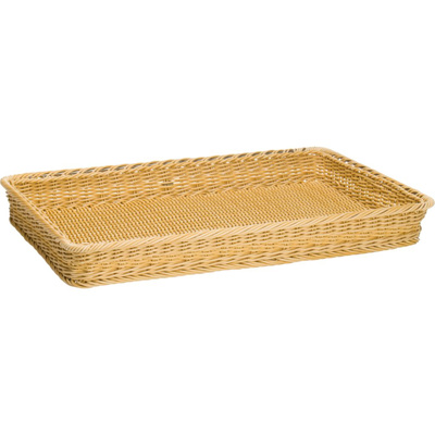 Basket rectangular, 60 x 40 x 7 cm, with metal frame, light