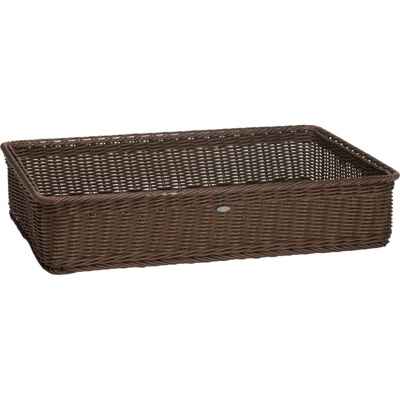 Basket rectangular, 60 x 40 x 13 cm, with metal frame, brown
