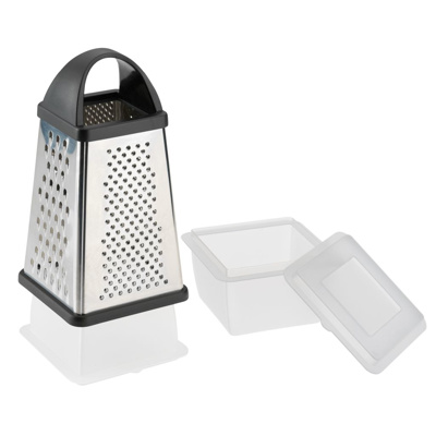 Square grater with food collector