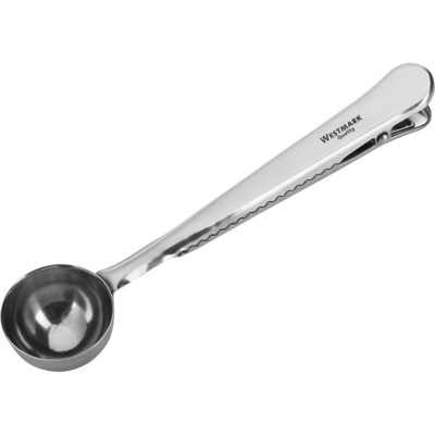 Coffee measuring spoon stainless steel with sealing clip