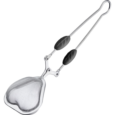 Length 17.5 cm Heart-Shaped Tea / Folding Strainer with Silicone Handles 18/8 Stainless Steel and Silicone Westmark Teatime 15812270 Brewing Spoon 