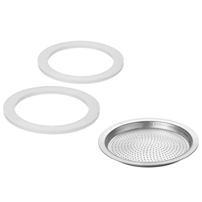 2 Silicone sealing rings and 1 filter plate for espresso mak