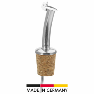 Free flow pourer »Classic Standard«, natural cork, metal fla