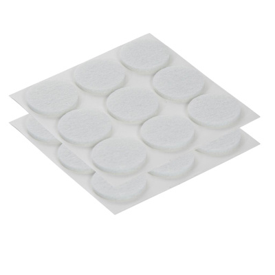 18 Felt pads, 25 mm, white