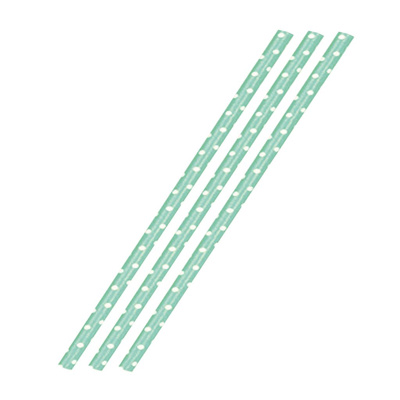50 Papier-Trinkhalme, grün mit weißen Punkten, 19,7 cm