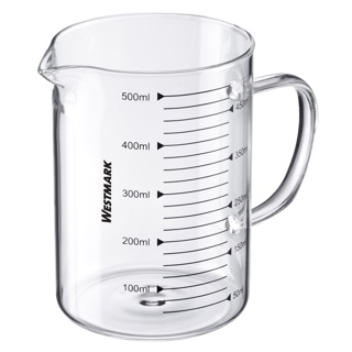 Measuring jug, glass, 0,5 l, closed handle