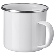 Enamel cup, 350 ml, white