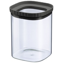 Glasdose mit Silikondeckel, stapelbar, 1080 ml