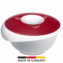 Mixing bowl with two piece lid, 3,5 l, white/red