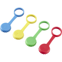 4 Silicone bottle stoppers with slot for drinking straws