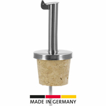 Free flow pourer »Inox Standard«, natural cork, metal flap,