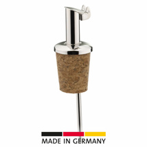 Free flow pourer »Inox Gastro«, natural cork, short, metal f