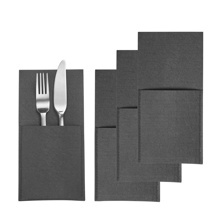 4 Cutlery pouches »Cozy« anthracite