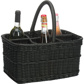 Carrying basket for 6 bottles angular, 38 x 29 x 20 cm, blac