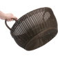 Round basket/2 handles, Ø 42 x 19 cm, brown