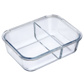 Glass food storage box 980 ml, with 2 separate compartments
