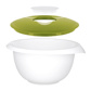 Mixing bowl with two piece lid splatter guard, 2,5 l, apple
