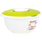Mixing bowl with two piece lid splatter guard, 2,5 l, apple