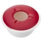 Mixing bowl with two piece lid splatter guard, 2,5 l, red