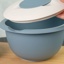 Mixing bowl with two piece lid, 3,5 l, blue/white