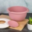 Mixing bowl with two piece lid, 3,5 l, pink/white