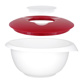 Mixing bowl with two piece lid splatter guard, 3,5 l, red