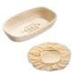 Set de banneton a pain ovale, avec épi, 34 x 20,5 x 8 cm, av
