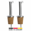 2 Free flow pourers »Inox Standard«, natural cork, metal fla